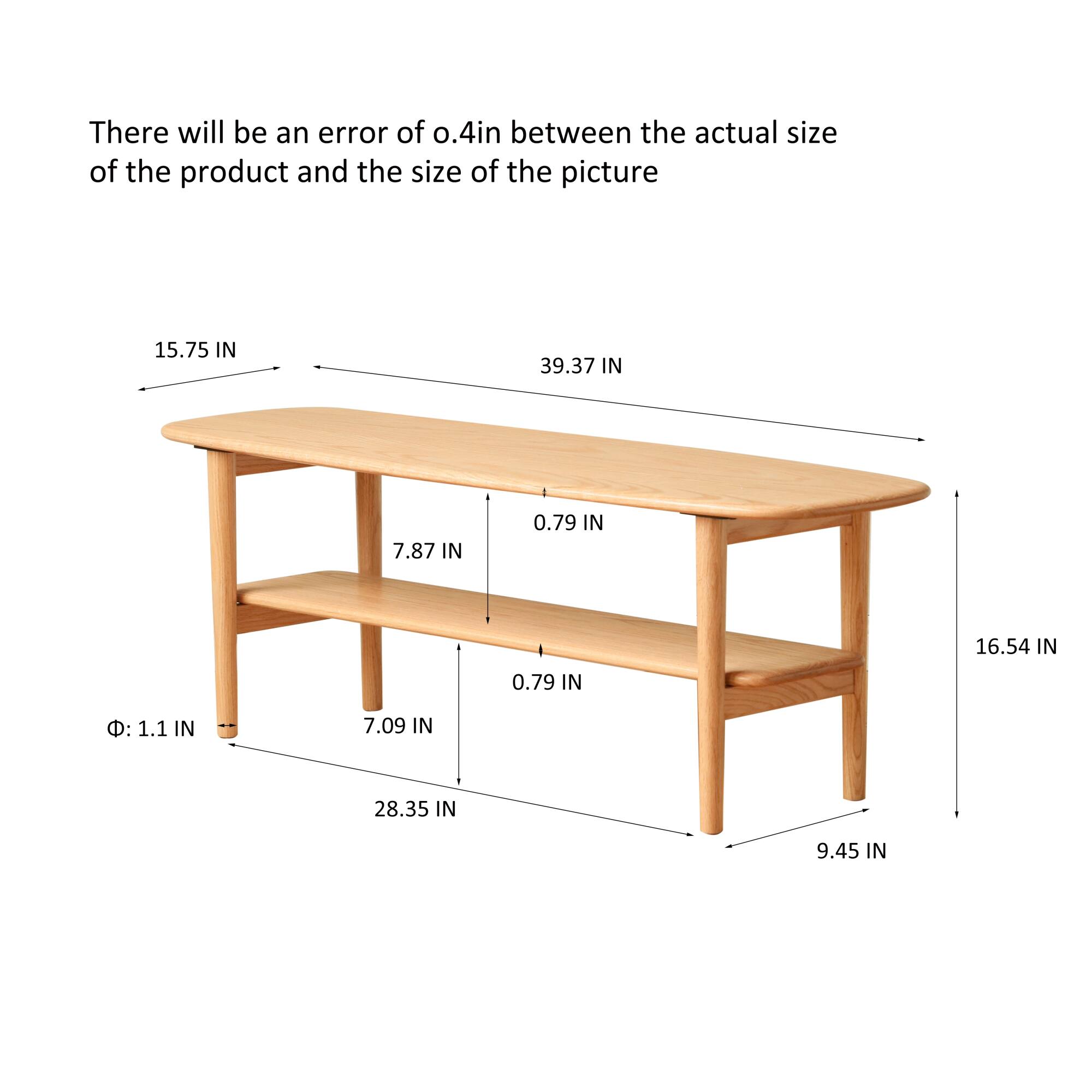 There will be an error of 0.4in between the actual size of the product and the size of the picture.

- 15.75 IN
- 39.37 IN
- 7.87 IN
- 0.79 IN
- 16.54 IN
- 0.79 IN
- 1.1 IN
- 7.09 IN
- 28.35 IN
- 9.45 IN