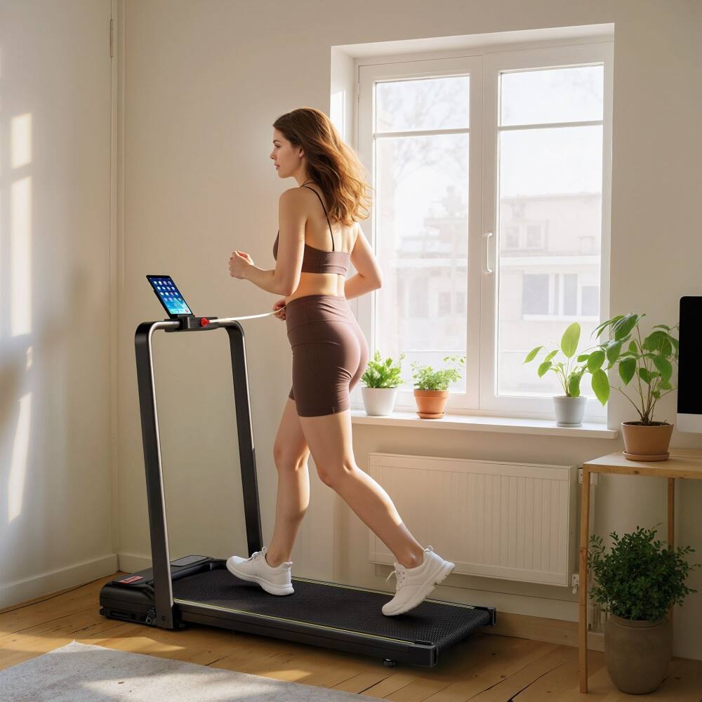 Alt View 6. Loheer - Loheer Walking Pad Treadmill Foldable Under Desk Treadmill - Black.