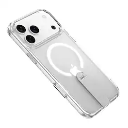 Dteck - for Apple iPhone 18 Pro Magnetic Case,Support Wireless Charging,Slim PC TPU Back Cover with 360 Rotating Kickstand - Clear