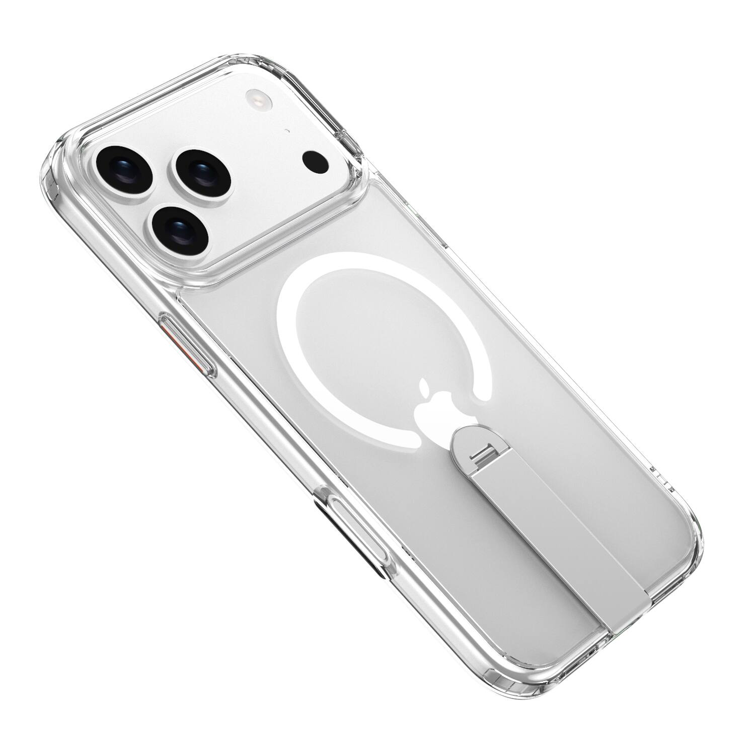 Front. Dteck - for Apple iPhone 17 Pro Magnetic Case,Support Wireless Charging,Slim PC TPU Back Cover with 360 Rotating Kickstand - Clear.