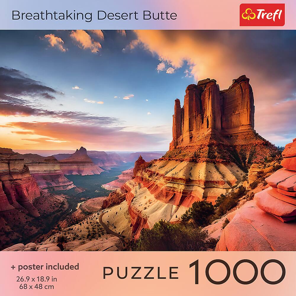 Breathtaking Desert Butte

+ poster included

26.9 x 18.9 in  
68 x 48 cm

PUZZLE 1000

Trefl