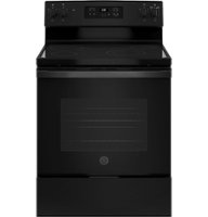 GE - 5.3 Cu. Ft. Freestanding Electric Range with Manual Cleaning - Black - Front_Zoom