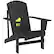 Front. Outsunny - Adirondack Chair, Outdoor Fire Pit and Porch Seating - Black.