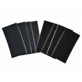 Grizzly Supply - 4"x2" Adhesive Hook and Loop Strip 4/pk - Black