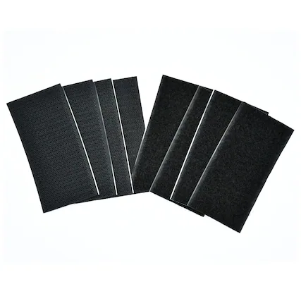 Front. Grizzly Supply - 4"x2" Adhesive Hook and Loop Strip 4/pk - Black.