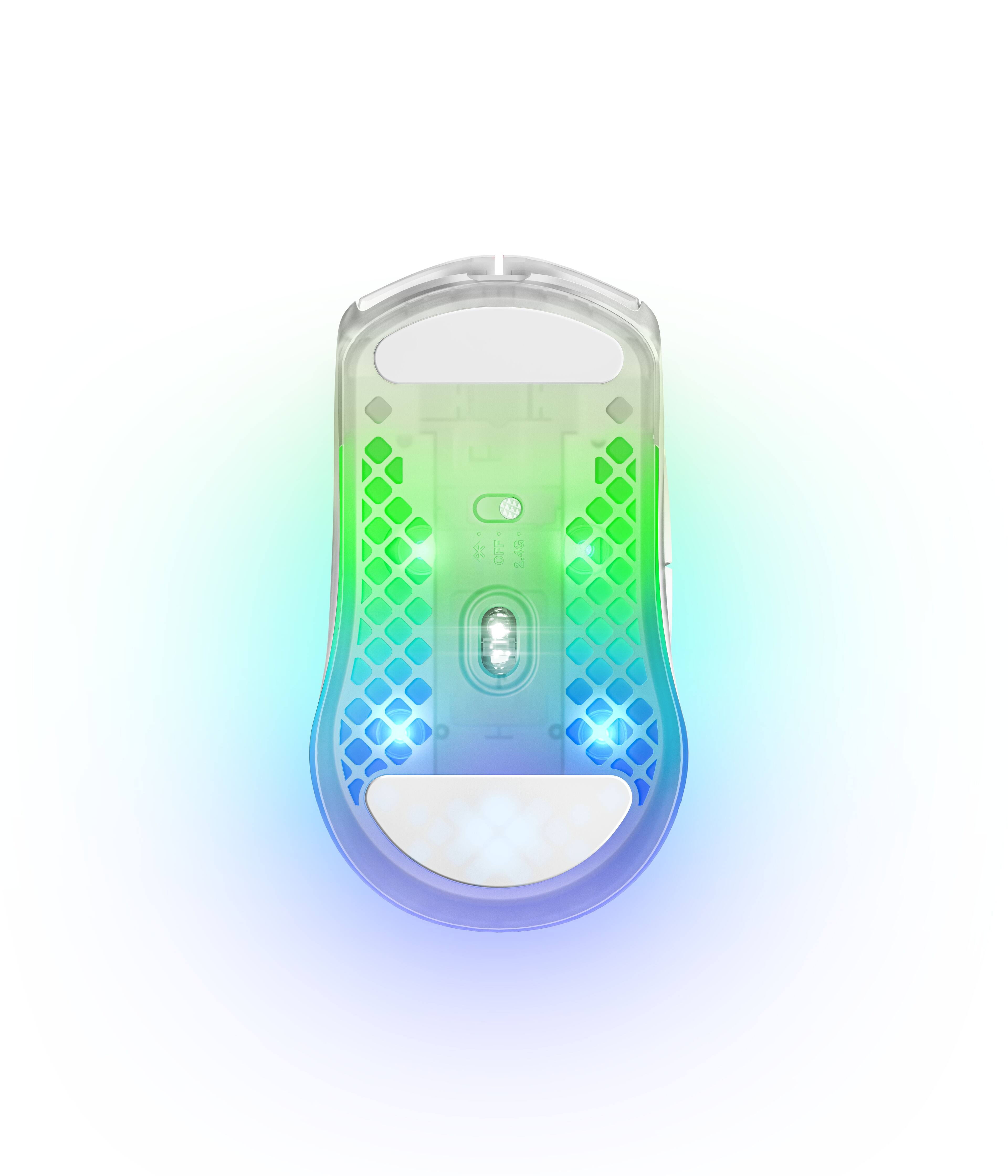 Alt View 18. SteelSeries - Aerox 3 Super Light Honeycomb Wireless RGB Optical Gaming Mouse - Ghost Edition.