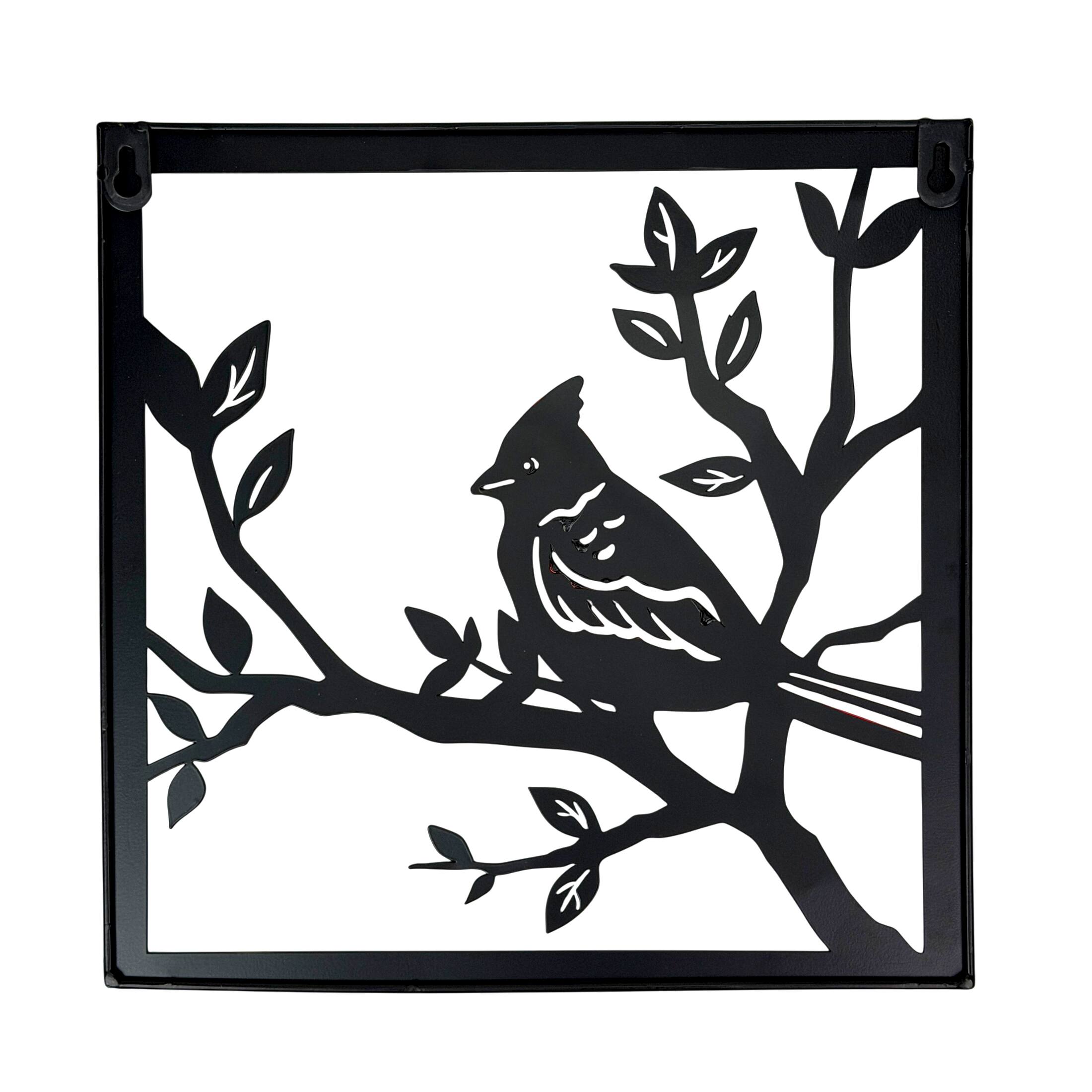 Alt View 2. Mayrich Company - Set of 3 Metal Cardinal Wall Plaques Red Bird Branch Decor 11.25 Inches - Red.