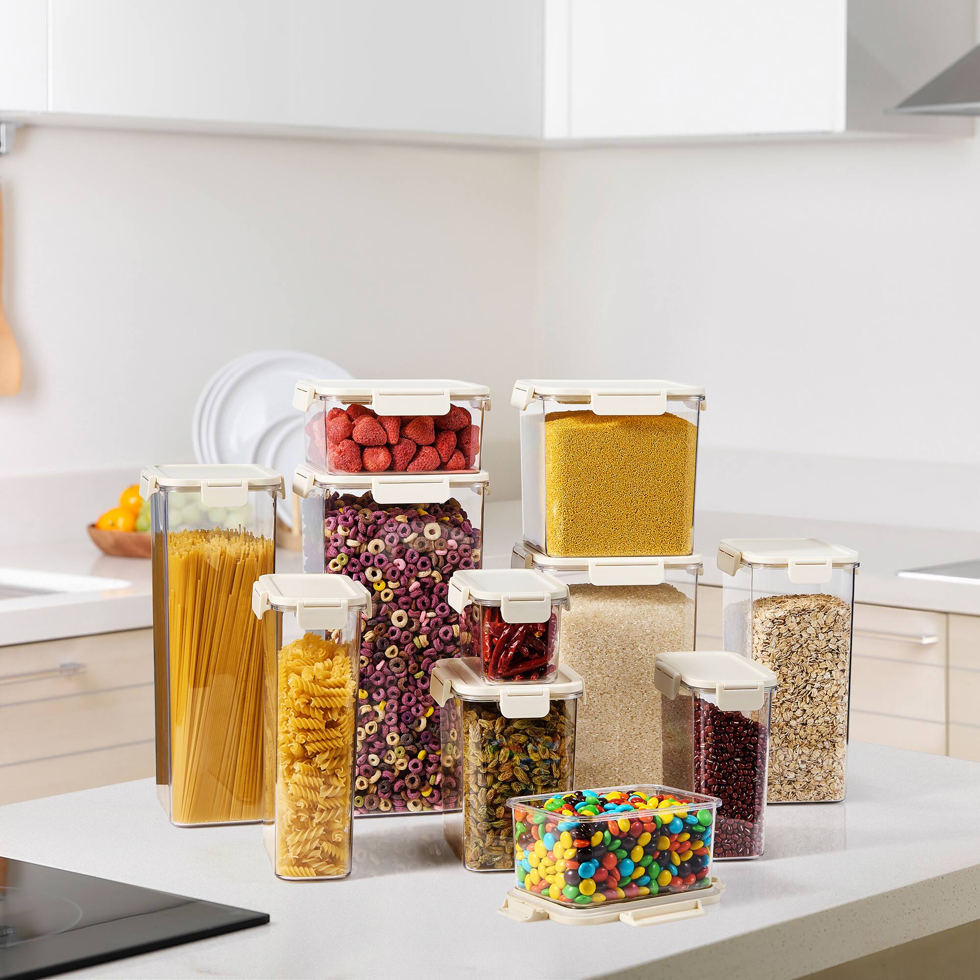 Alt View 3. Sorbus - Sorbus 2 Pack Airtight Food Storage Container- Clear Stackable Pantry Canister with Secure Lid for Rice, Cereal, Flour - Clear.