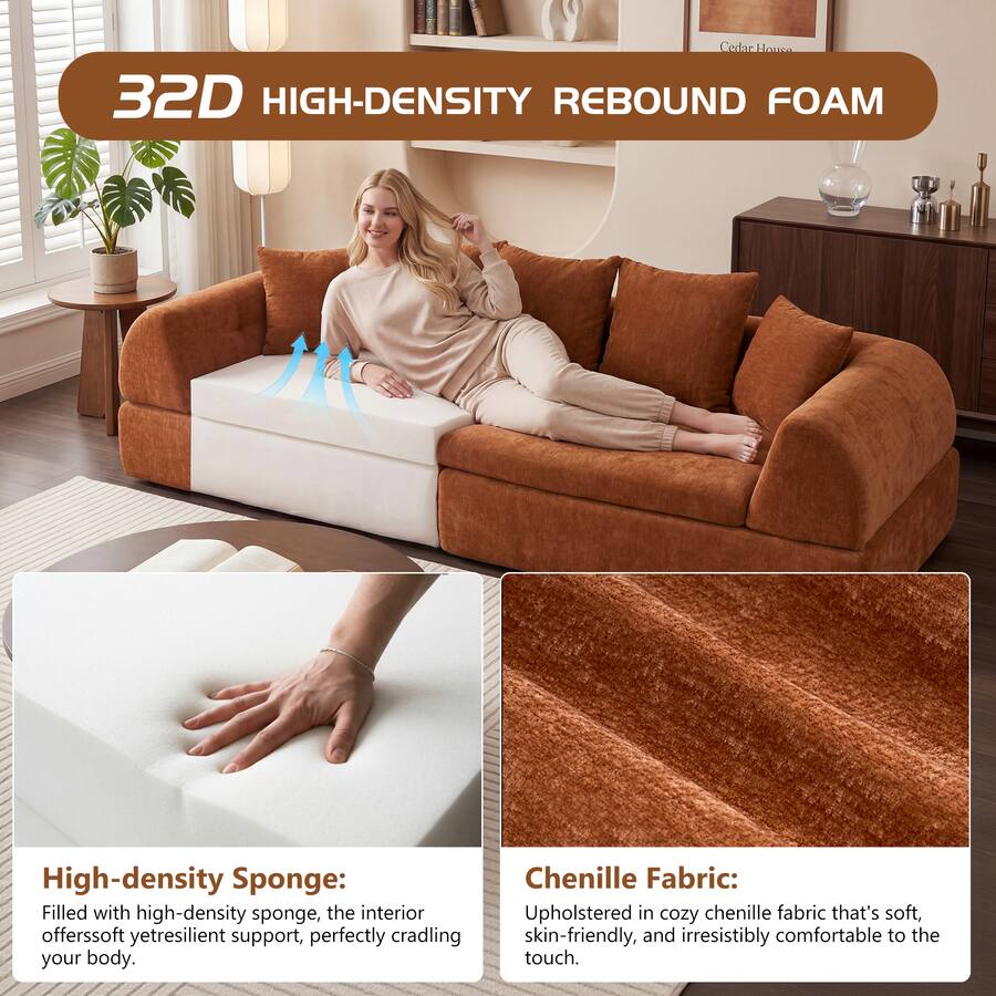 Anysun Cloud Modular Sectional Sofa Shape Boneless Couch & Deep Fluffy ...