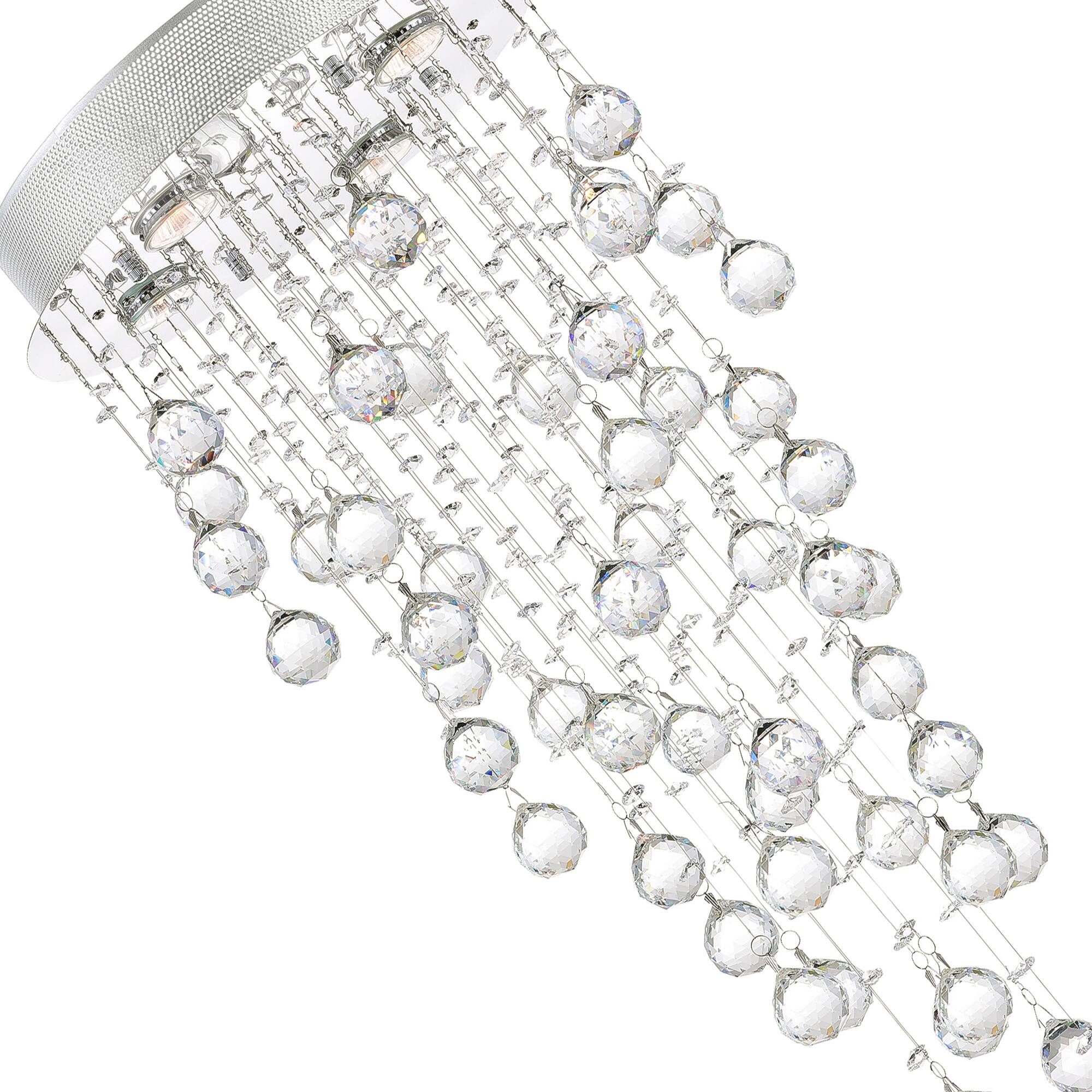 Angle. CWI Lighting - Rain Drop 4 Light Flush Mount With Chrome Finish - Chrome.