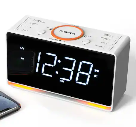 SLEEP TIME ZONE
CLOCK SET
AL2
AL1
BT
TUNE-
VOL-
SNOOZE
VOL+
TUNE+
FM MEM/PAIR
BT PAIR
FM TO PAI
LED
DIMMER
12:38 AM
FRI
2°
BT