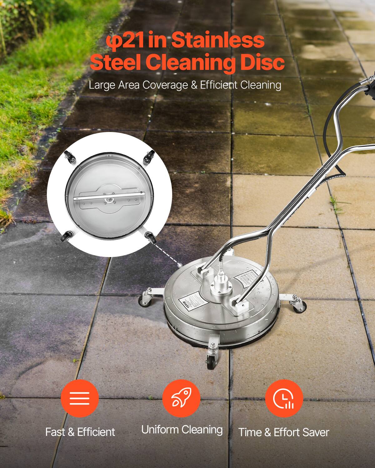φ21 in Stainless Steel Cleaning Disc  
Large Area Coverage & Efficient Cleaning  

- Fast & Efficient  
- Uniform Cleaning  
- Time & Effort Saver