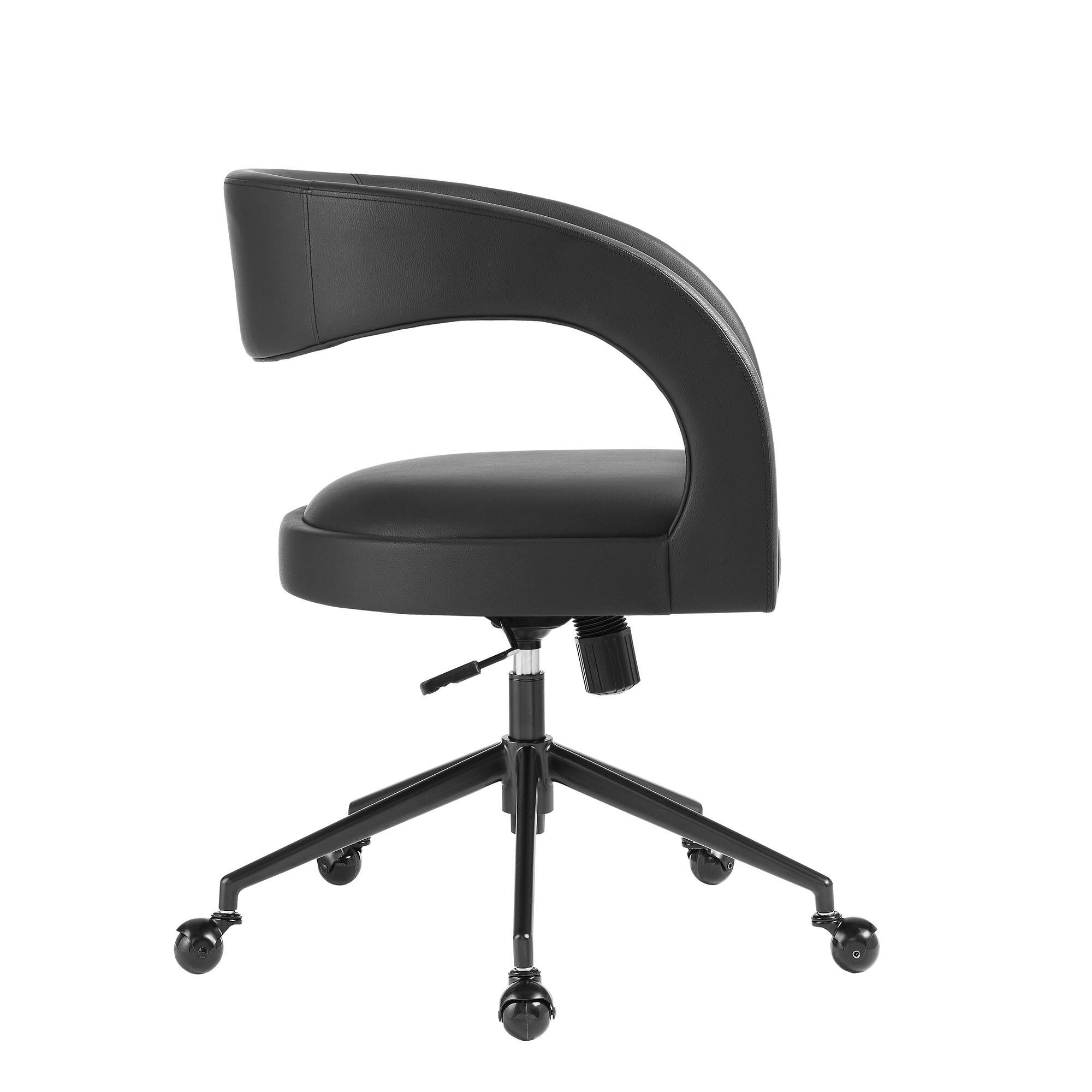 Back. Modway - Pinnacle Vegan Leather Office Chair by Modway - Black.