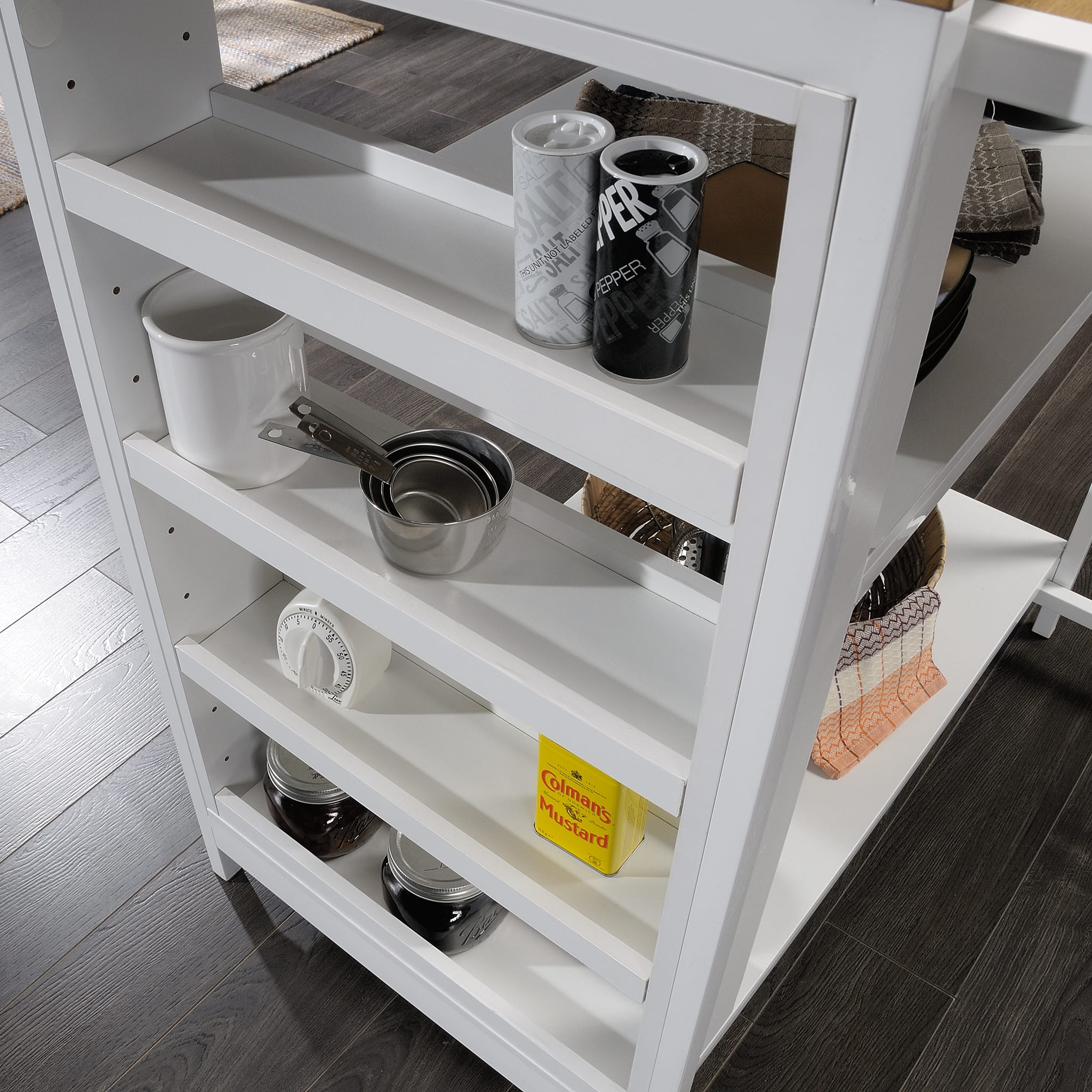 Sauder – Kitchen Island Baltic Oak Cart – White Sansujyuku sansujyuku.com