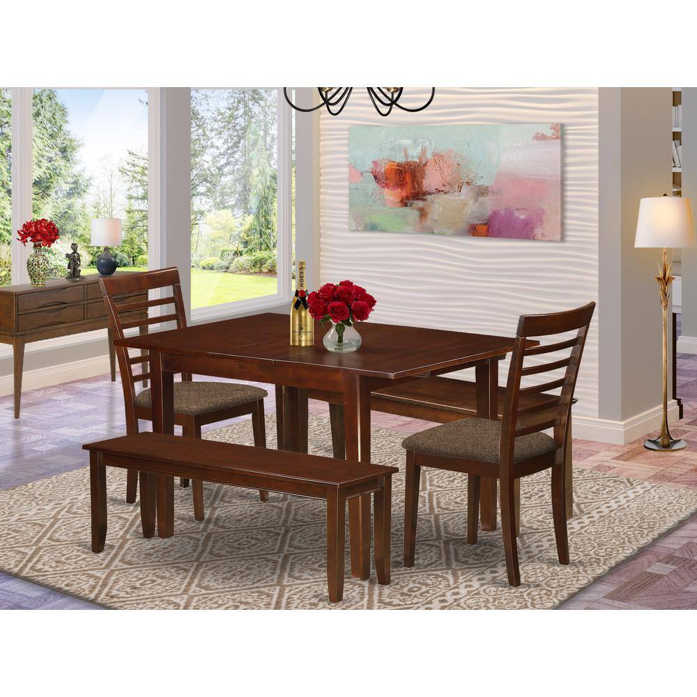 Left. East West Furniture - Dining Room Set Mahogany - Brown.