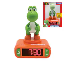 Lexibook - Nintendo Yoshi Alarm Clock with Sounds - Green