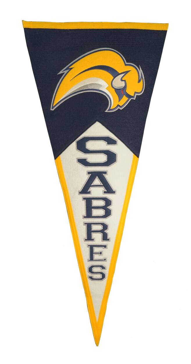 Front. Winning Streak Sports - Buffalo Sabres NHL GIANT SIZE Pennant 17x40 Wool Pennant - Multi.