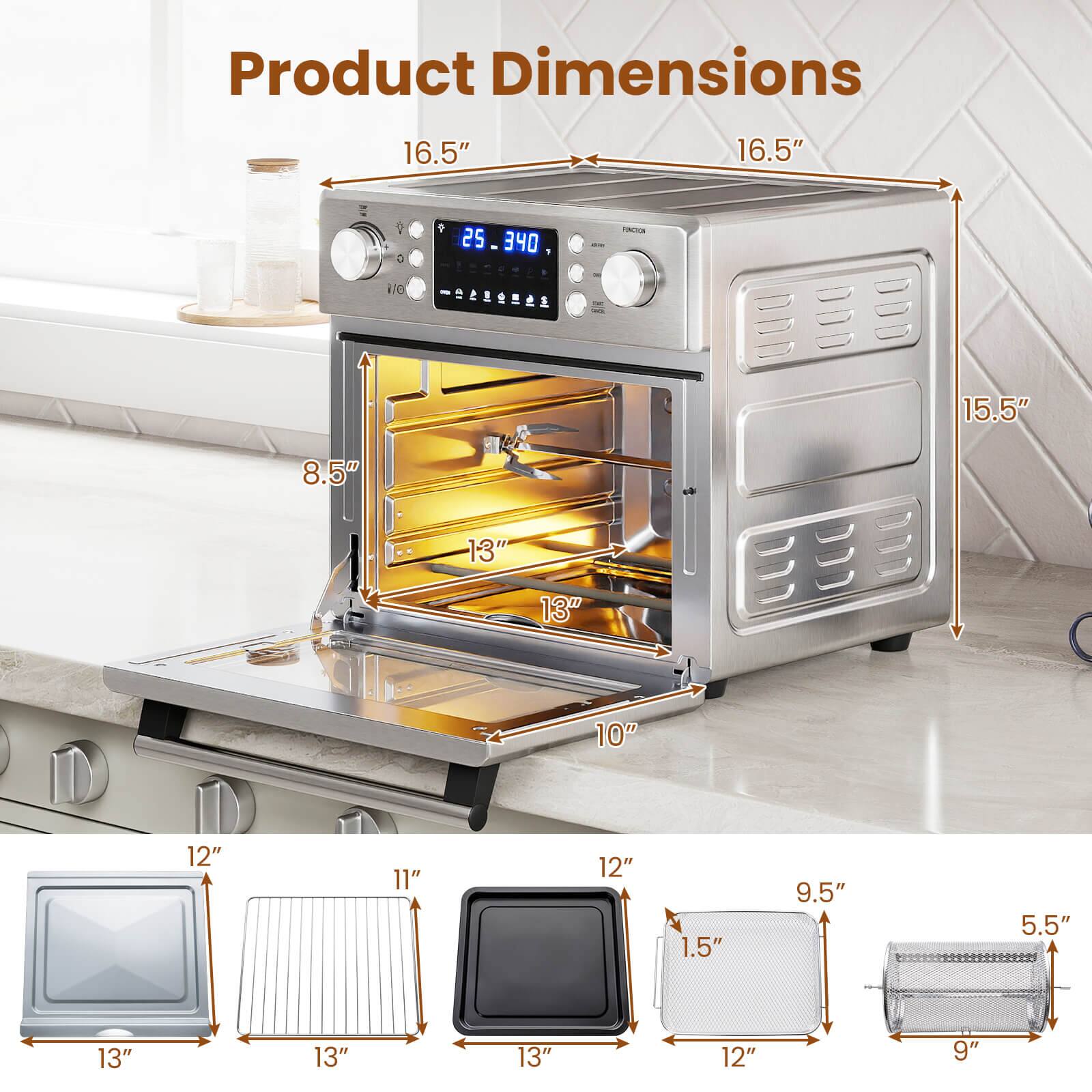 Product Dimensions: 16.5" x 16.5" x 25"  
ITC: 15.5" x 8.5" x 13"  
10" x 12" x 11" x 12" x 1.5" x 9.5" x 5.5" x 13" x 13" x 13" x 12" x 9"