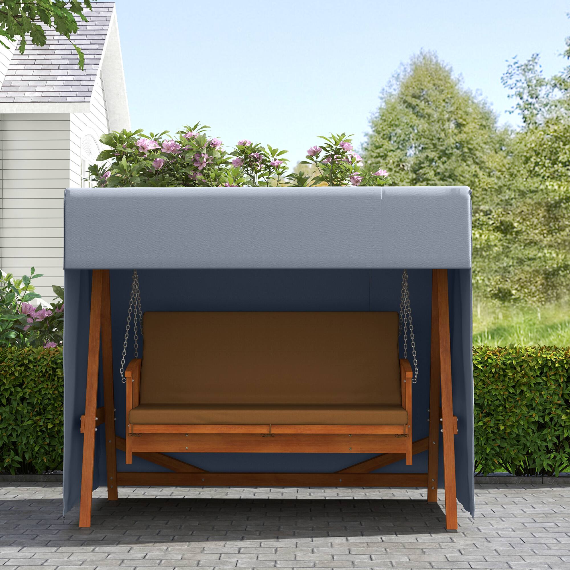 Alt View 5. Outsunny - Outsunny Outdoor Patio Hammock Porch Swing Cover with UV Water.