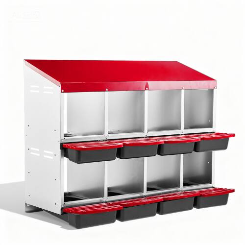 Alt View 7. Winado - Chicken Nesting Boxes, 8 Hole Metal Egg Laying Boxes for Garden Chicken Coop Outdoor - Red.