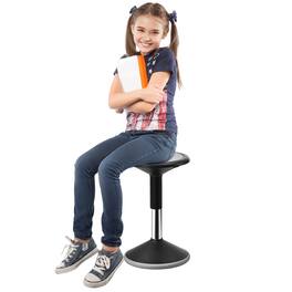 VEVOR - Wobble Chair, Height-Adjustable (15.7-21.7") Active Chair, Flexible Seating Wobble Stool Made of PVC+ABS, Age 12-18 - Black