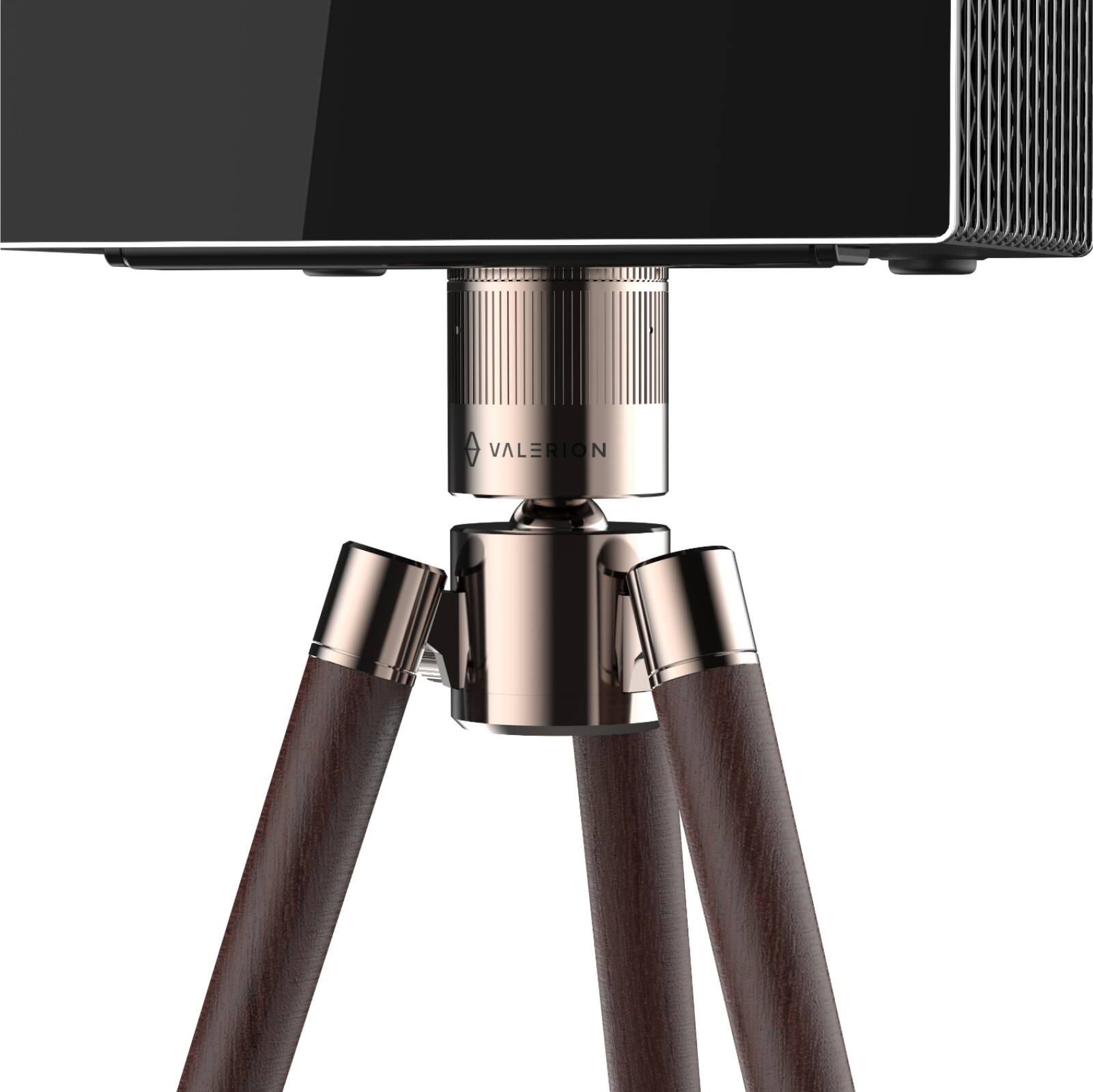 Left. Valerion - Walnut Trip Stand Compatible with the VisionMaster and StreamMaster Series - Walnut.