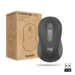 Logitech - Signature M650 for Business Wireless Optical Mouse For Small to Medium Sized Hands - Wireless - Graphite