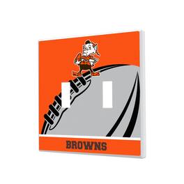 Keyscaper - Cleveland Browns Passtime Design Double Toggle Lightswitch Plate - Multicolor