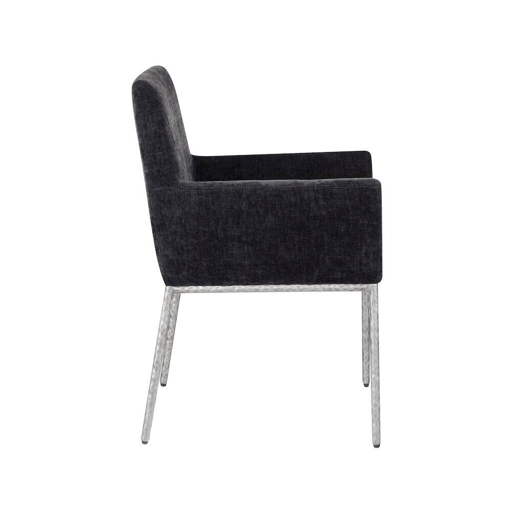 Alt View 3. Meridian Furniture - Reeves Black Chenille Fabric Dining Chair, Set of 2 - Black.