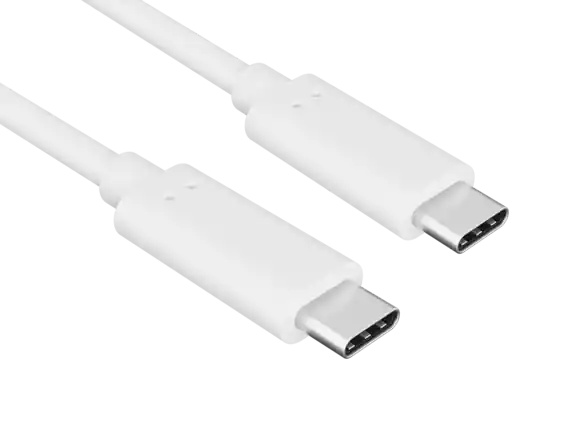 Front. Cable Leader - USB 3.2 Gen 2 USB-C to USB-C Cable, 10Gbps 4K Video 60W PD for Laptop, Tablet, External SSD - White.