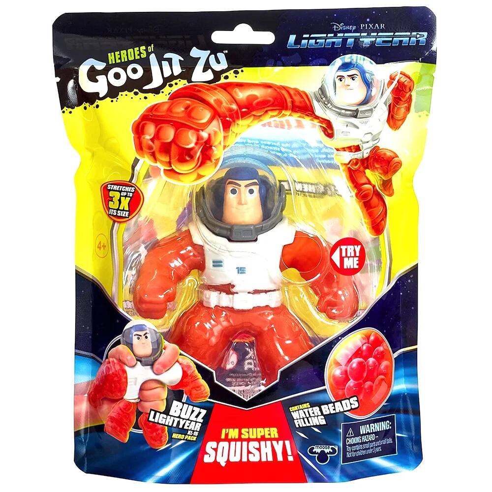 Disney PIXAR of LIGHTYEAR HEROES Go! Jin Zu C10 Goo TL STRETCHES UP TO 3X ITS SIZE. 4+ TRY ME A BUZZ CORTAIRS WATER BEADS LIGHTYEAR - X - I'M SUPER FILLING WARNING: HERO PACK HAZARDOUS - CHOKING HAZARD. Not for children under 3 years. SQUISHY!