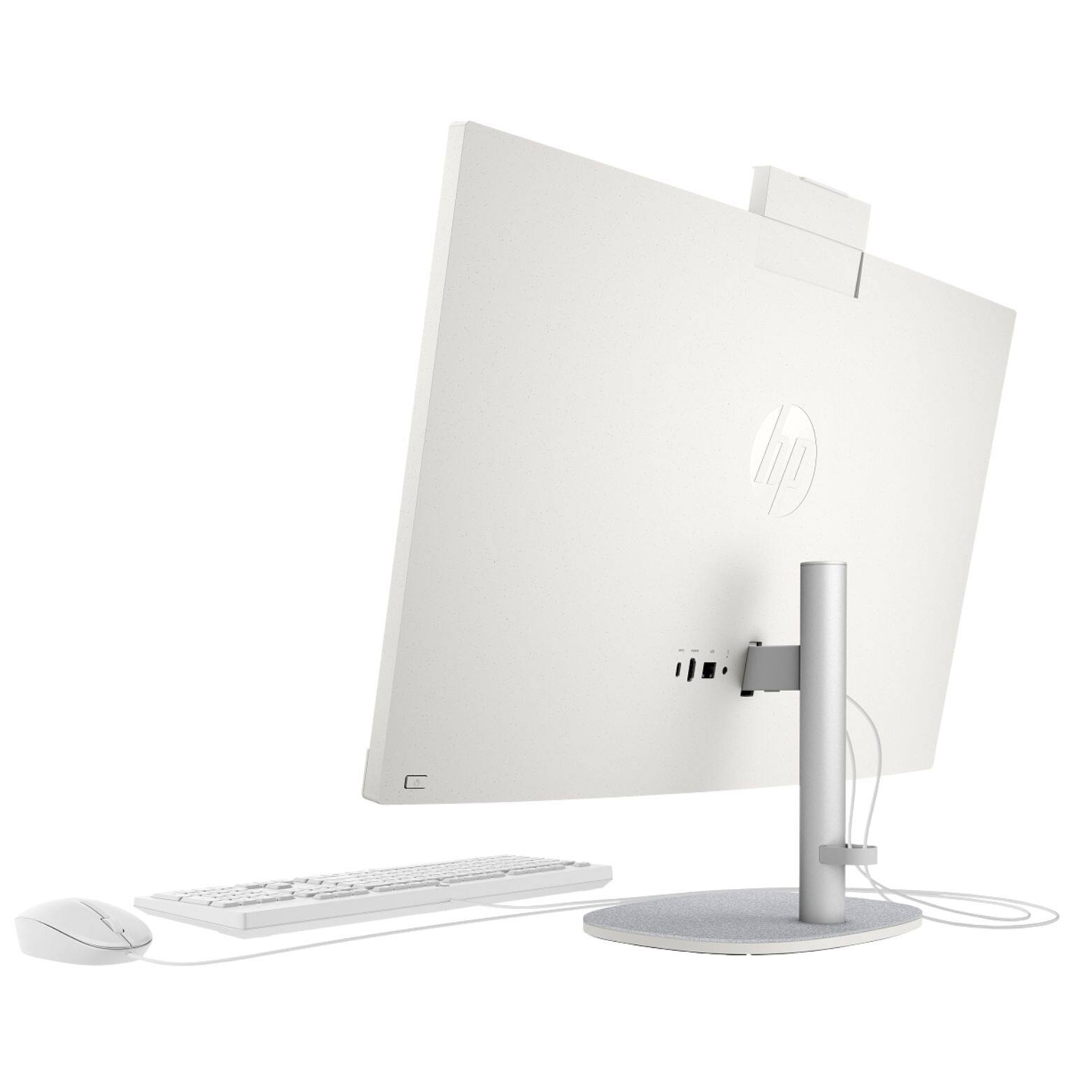 Alt View 3. HP - 27-CR2000T 27" FHD IPS Intel Core Ultra 5 225U 1.5 GHz 16GB DDR5 1TB SSD Intel UHD Windows 11 Home All-in-One Desktop - White.