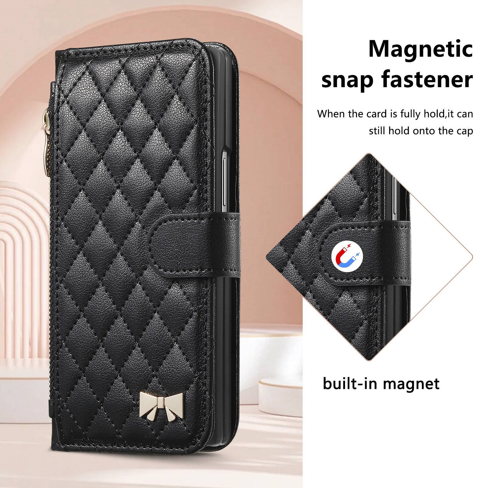 Magnetic snap fastener  
When the card is fully hold, it can still hold onto the cap built-in magnet