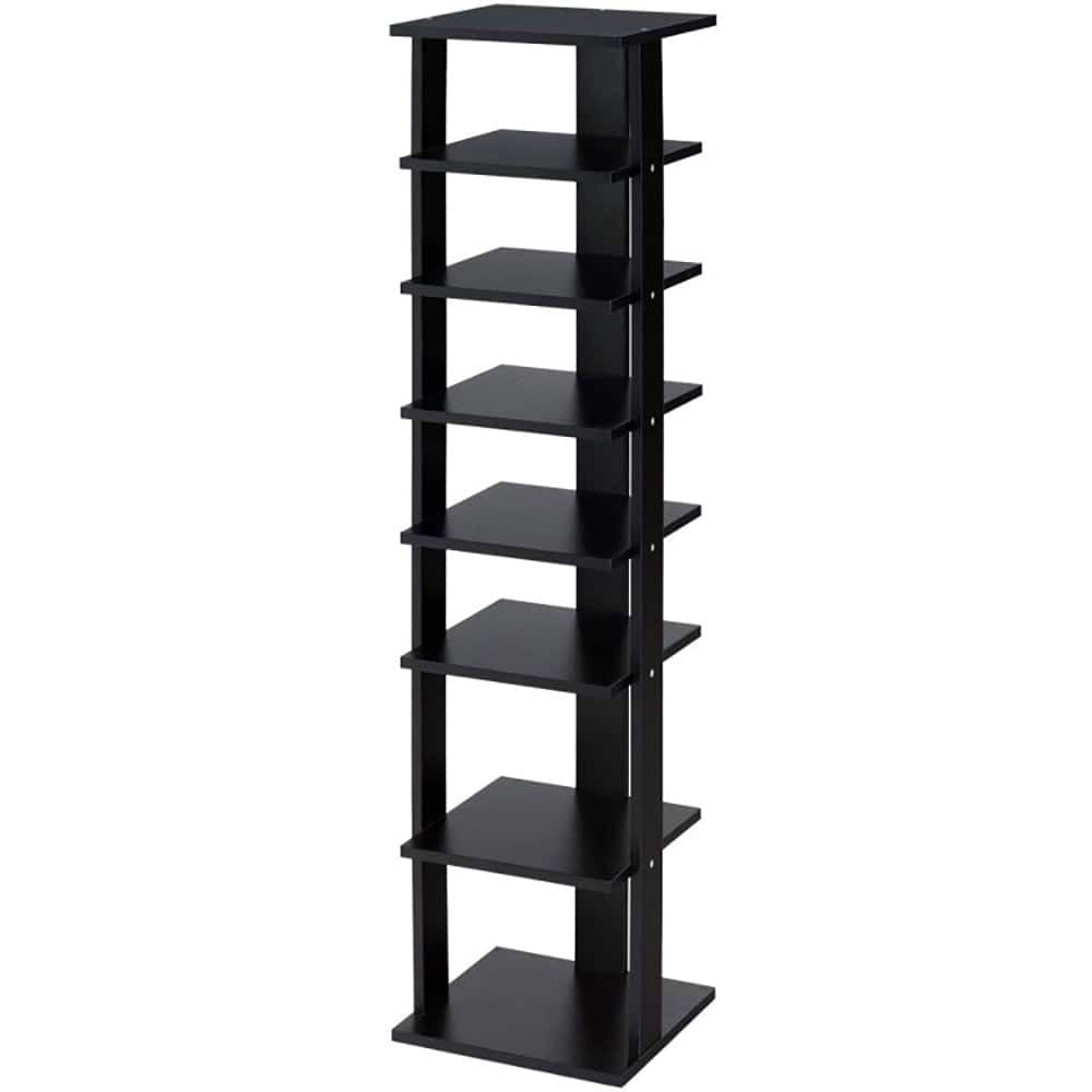 Kadyn - 7-Tier Shoe Rack Practical Free Standing Shelves Storage Shelves- Space-Saving Shoe Rack Organizer for Entryway - Black