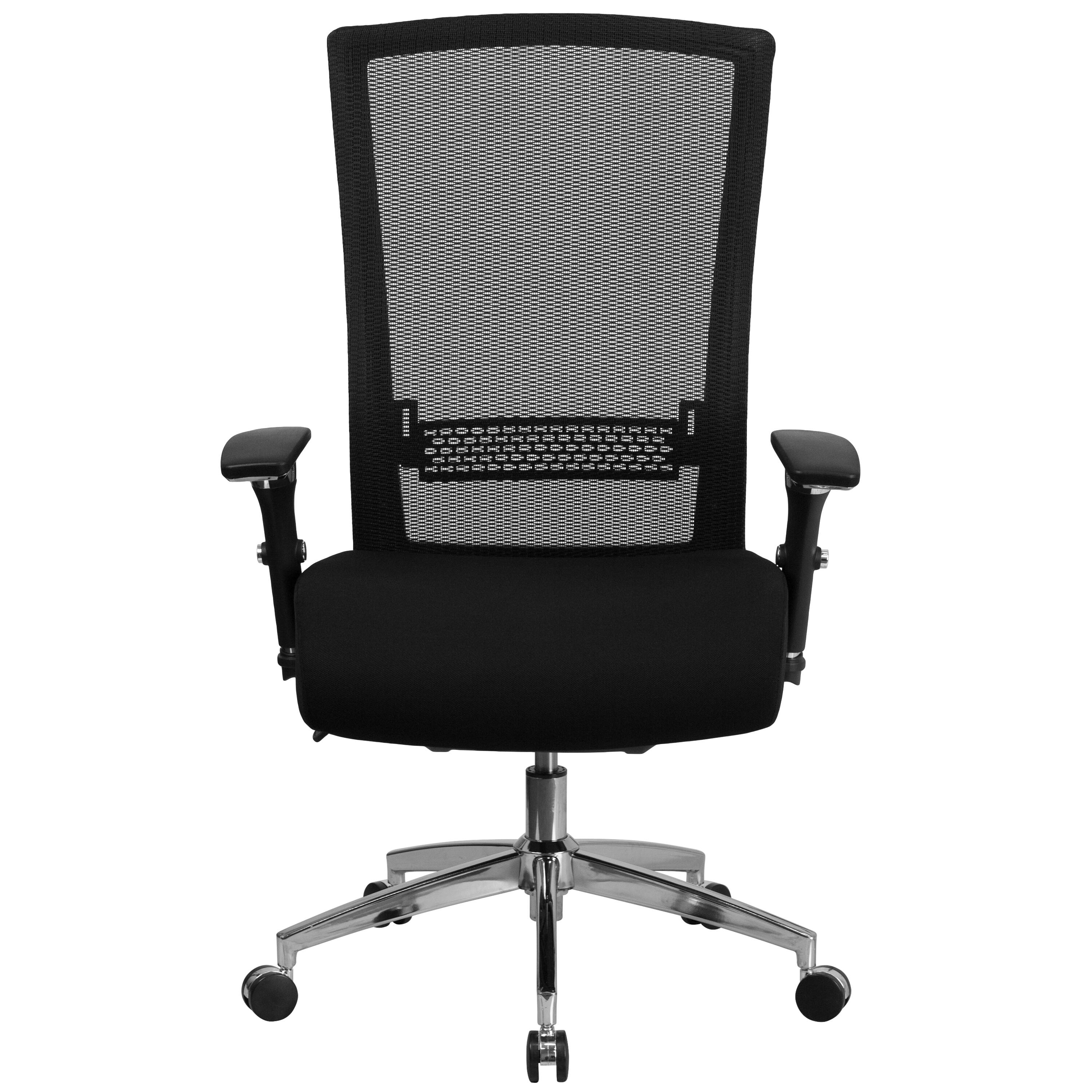 Alt View 4. Emma + Oliver - 24/7 300 lb. Rated High Back Swivel Seat Slider Lumbar Ergonomic Office Chair - Black Mesh & Fabric.