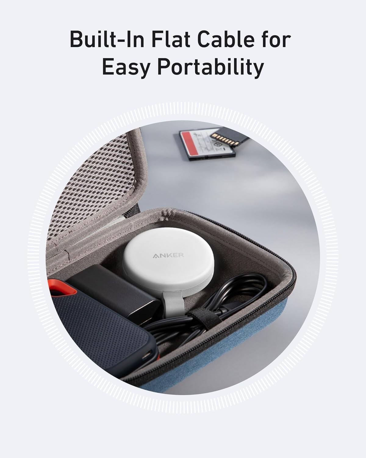 Built-In Flat Cable for Easy Portability