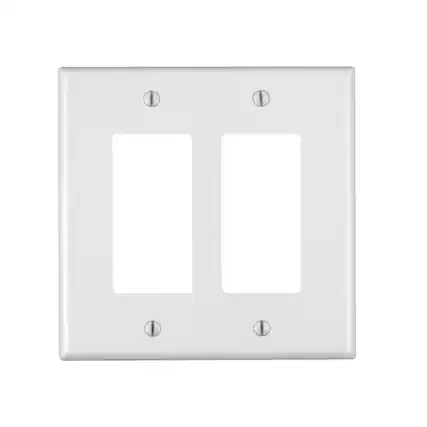 Front. Leviton - Leviton White 2 gang Plastic Decorator Oversized Wall Plate 1 pk - White.