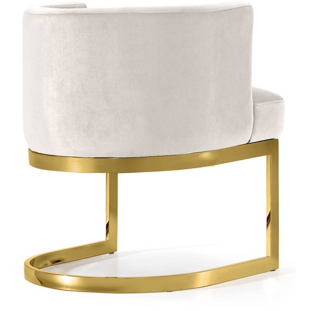 Alt View 1. Meridian Furniture - Gianna Cream Velvet Dining Chair - Beige.