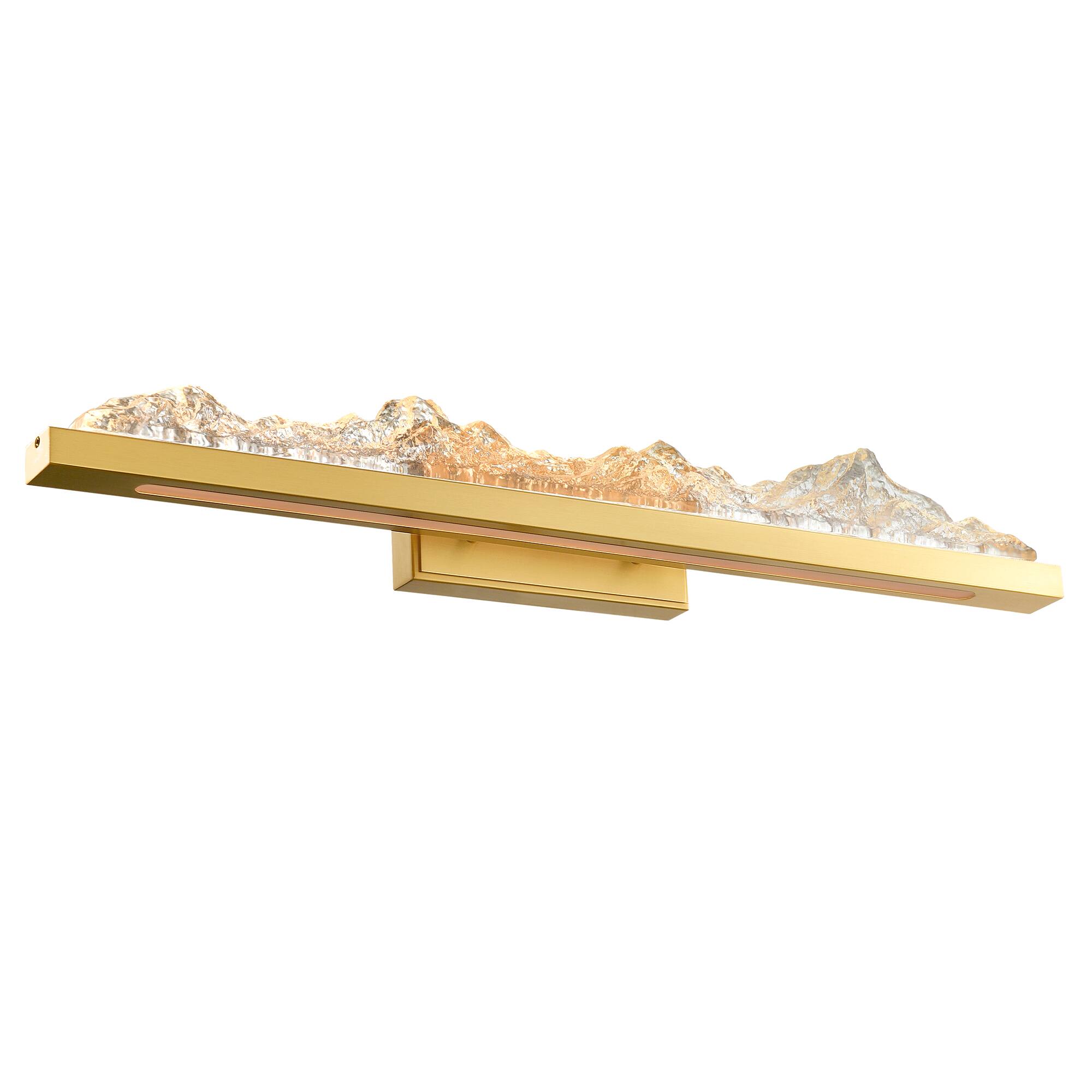 Angle. CWI Lighting - Himalayas Integrated LED Brass Vanity Light - Brass.