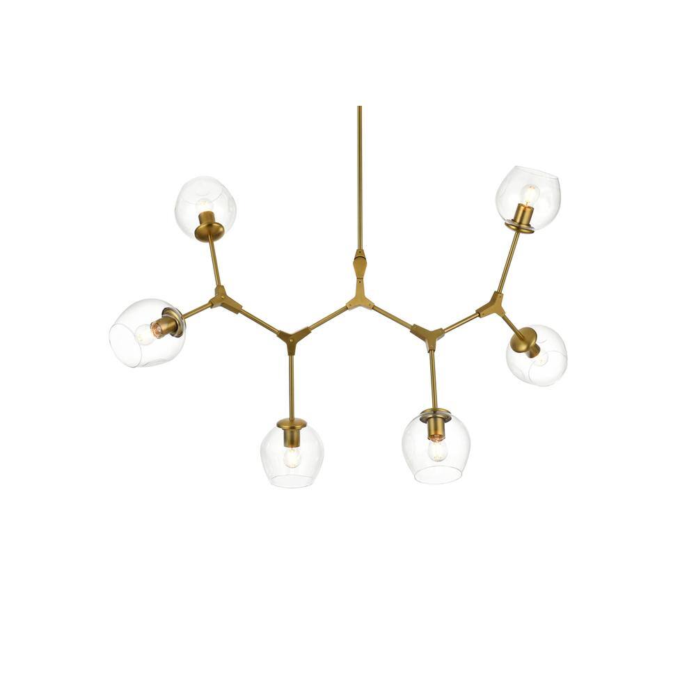 Alt View 5. Elegant Lighting - Cavoli 49 inch Chandelier in Brass - Brass.