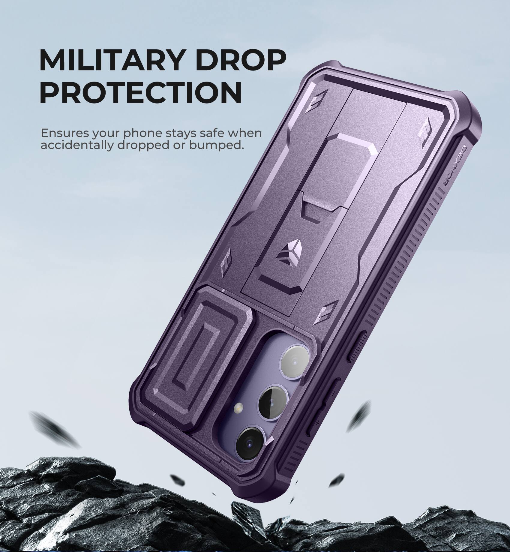 MILITARY DROP PROTECTION DEXNOR Ensures your phone stays safe when accidentally dropped or bumped.