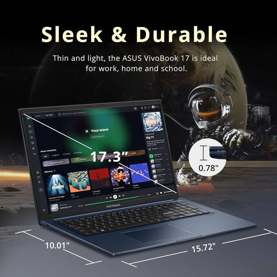 ASUS Vivobook 17.3" FHD Laptop - Intel I3-1215U, 16GB RAM, 1TB SSD, Windows 11 Pro