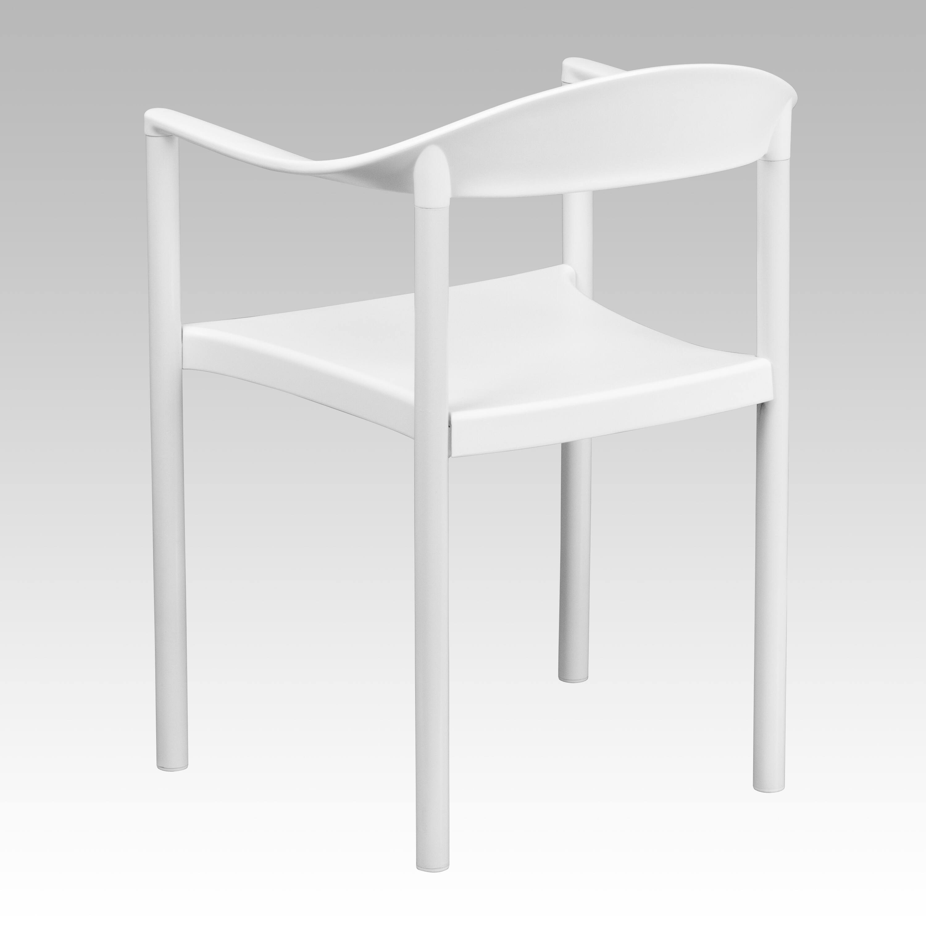 Alt View 5. Emma + Oliver - Multipurpose Plastic Cafe Stack Chair - White.