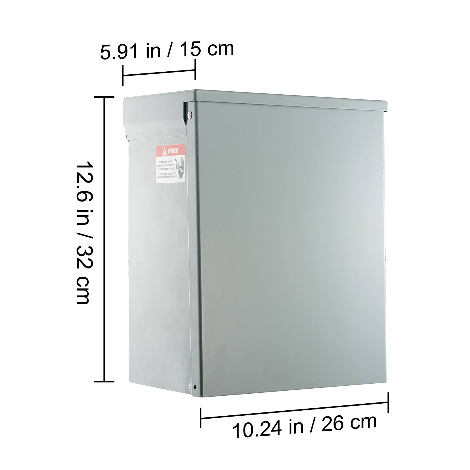 5.91 in / 15 cm  
12.6 in / 32 cm  
10.24 in / 26 cm