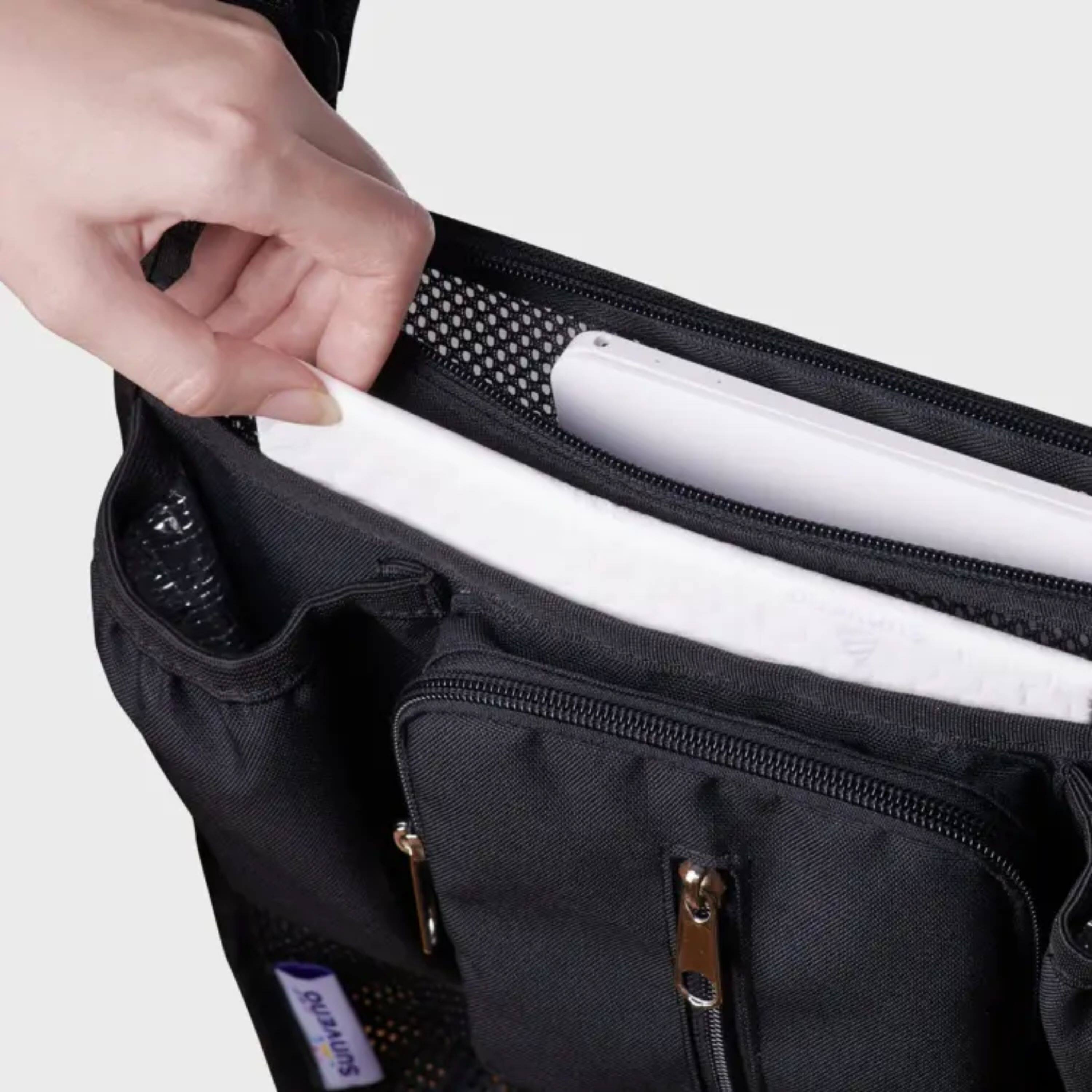 Back. Kitcheniva - Mesh Stroller Organizer Set Of 2 - Black.