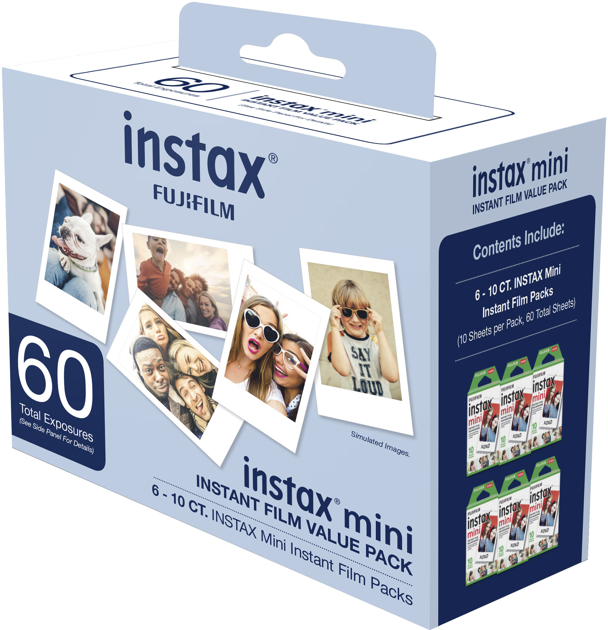 Fujifilm Instax Mini Instant Film Exposures, White - 60 count