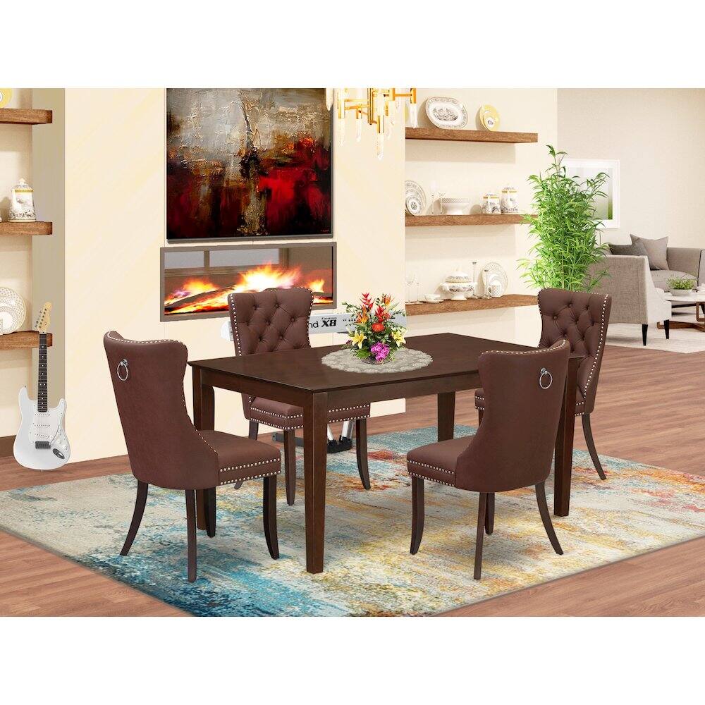 Alt View 8. East West Furniture - 5 Piece Dining Room Furniture Set - Red.