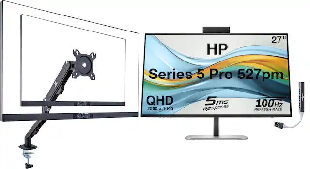 HP 27" M Series 5 Pro 527pm QHD 2560 x 1440 5ms Response 100Hz Refresh Rate