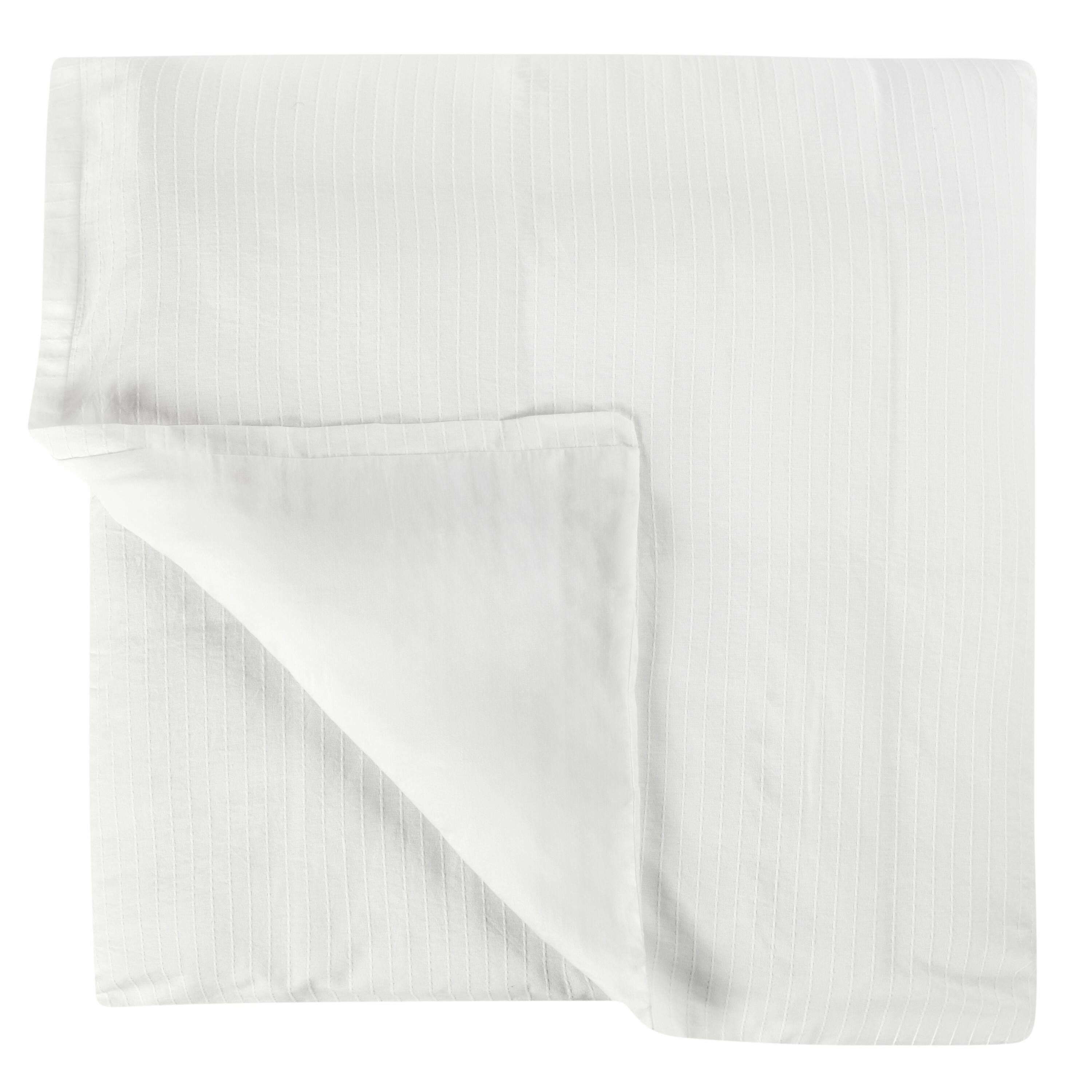 Front. Manhattan Lane - Zoni King Size Duvet Cover, Woven Stitch Design, Premium  Cotton - White.