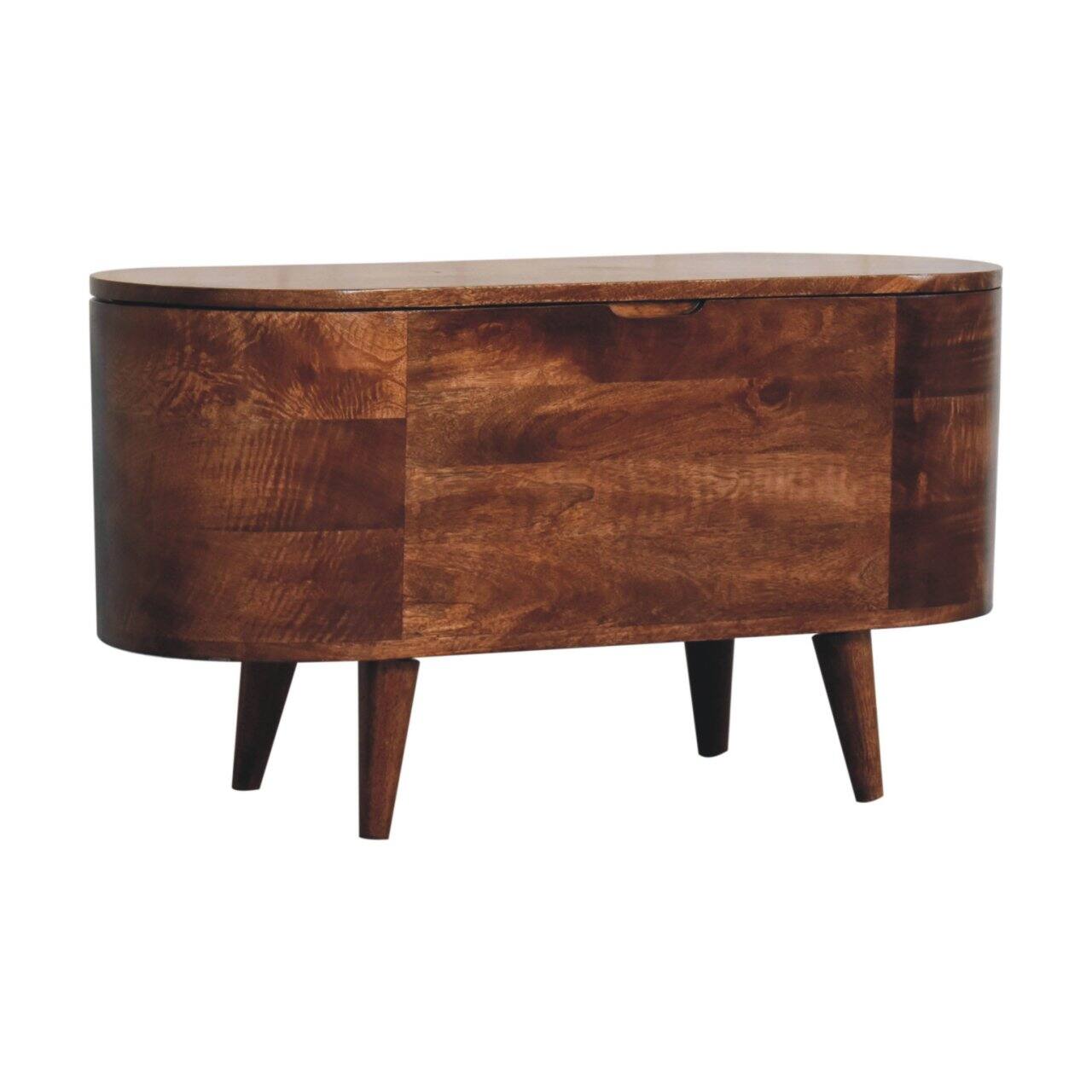 Back. Artisan Furniture - Artisan Furniture Solid Wood Honey Caramel Rounded Lid up Blanket Box, Brown - Brown.